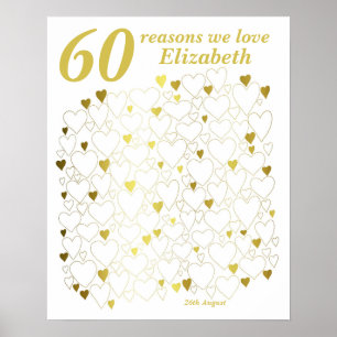 Poster 60e anniversaire Livre d'hôtes - 60 raisons Nous v