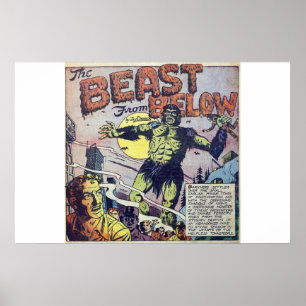 Poster 60s âge d'or vintage horreur bandes dessinées, eff