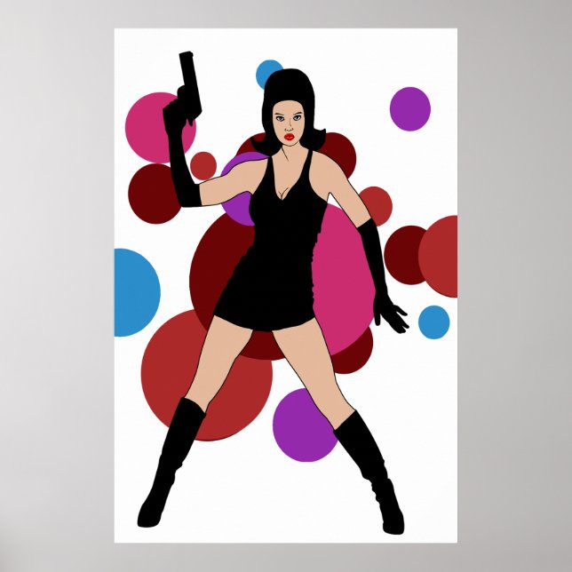 Poster 60s Spy Girl (Devant)