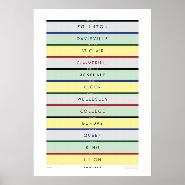 Poster #60YearsYonge Typographie et couleur (Devant)