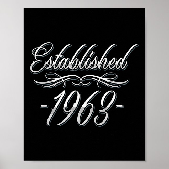 Poster 61 Ans Ancien Tatoueur Année de naissance 1963 61e (Devant)