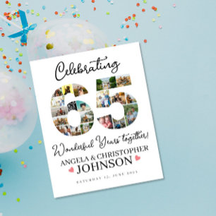 Poster 65e année de mariage Anniversaire Photo Collage