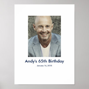 Poster 65e anniversaire photo personnalisée Connexion Bur