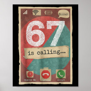 Poster 67 Appelle Drôle Mème de l'argot de la génération