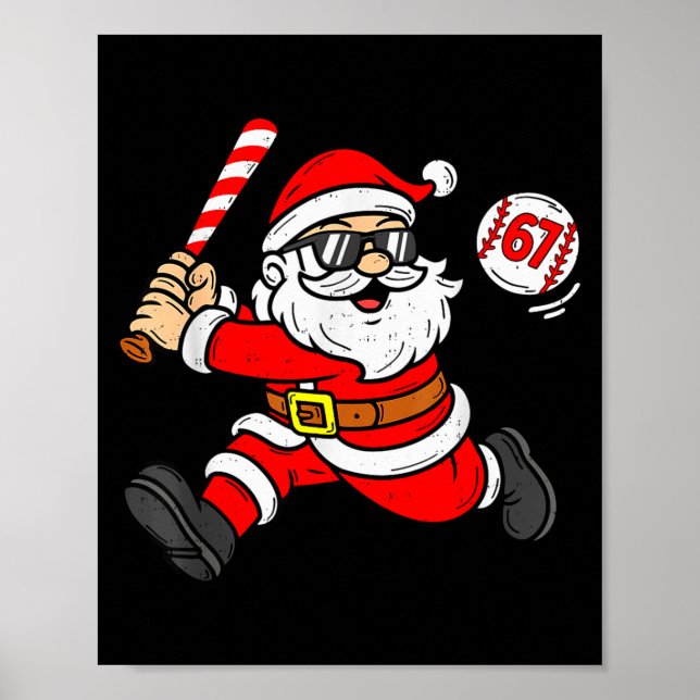 Poster 67 Baseball Santa Six Seven Meme Christmas Srt Men (Devant)