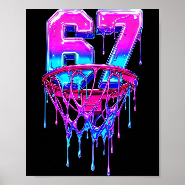 Poster 67 Basketball Drip Six Seven Funny  (Devant)