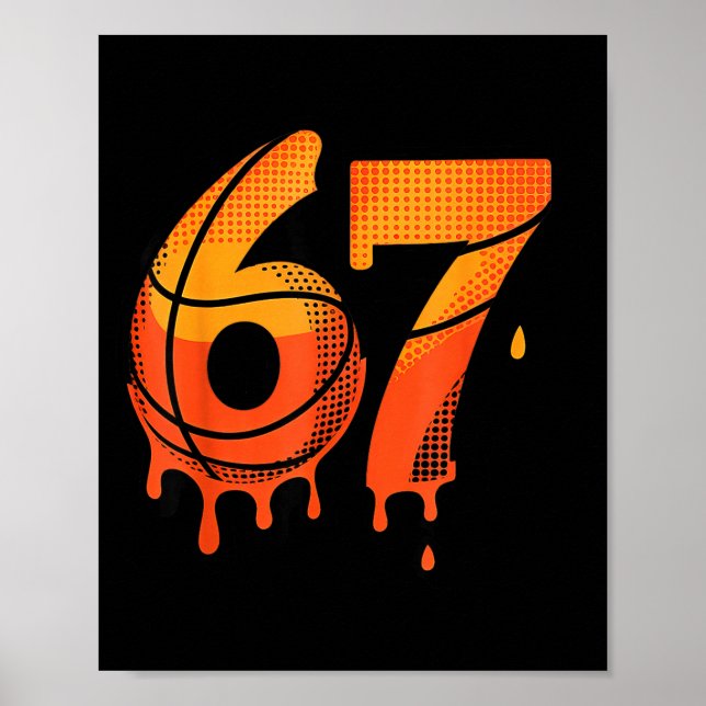 Poster 67 Basketball Ice Cream Drip Six Seven  (Devant)