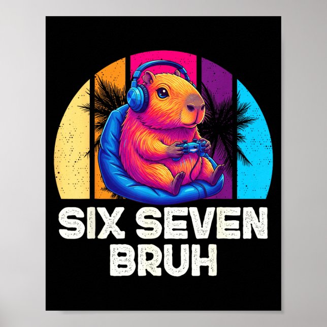 Poster 67 Capybara Drôle Six Sept Bruh Capybara Vidéo Ga (Devant)