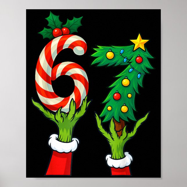 Poster 67 Christmas 6 7 Meme Hands Holiday Gen Alpha For  (Devant)