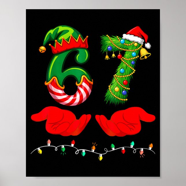Poster 67 Christmas 6 7 Meme Pajamas Holiday Gen Alpha Sl (Devant)