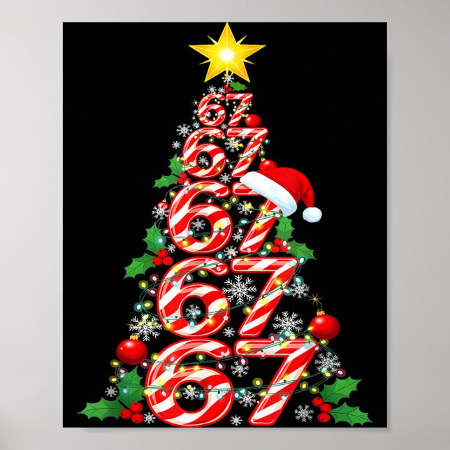 Poster 67 Christmas 6 7 Meme Pajamas Holiday Gen Alpha Sl (Devant)