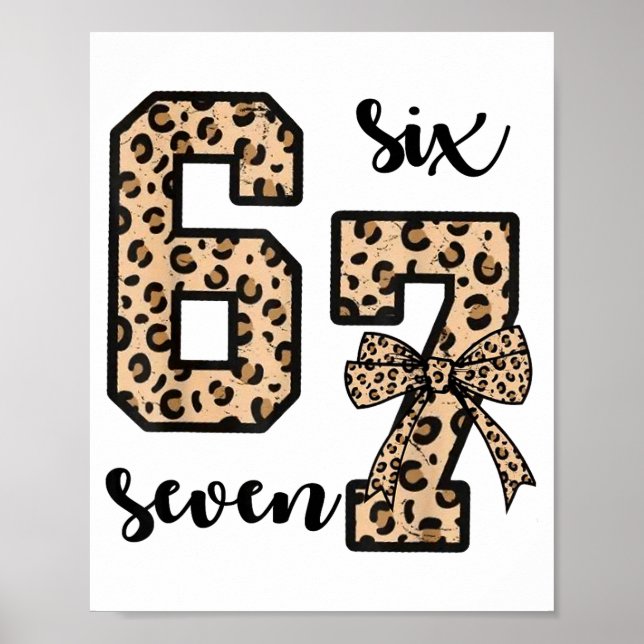 Poster 67 Christmas 6 7 Six Seven Meme 67 Leopard Cheetah (Devant)