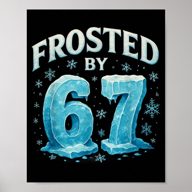 Poster 67 Christmas Ice Frost Cold 6 7 Internet Meme Xmas (Devant)