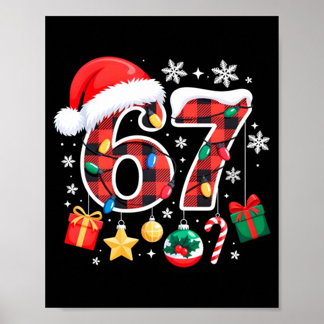 Poster 67 Christmas Red Plaid 6 7 Six Seven Boys Christma (Devant)