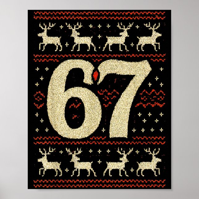 Poster 67 Christmas Sweater Ugly 6 7 Meme Six Seven Mason (Devant)