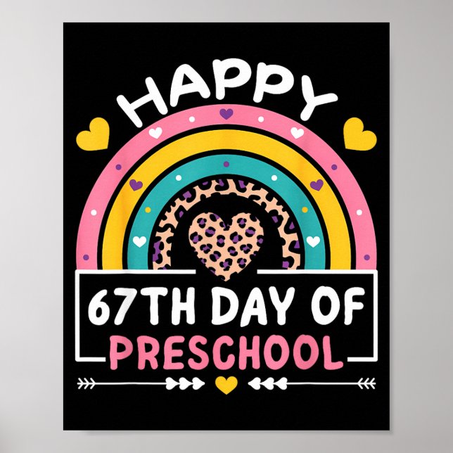 Poster 67 Days Of School Happy 67th Day Of Preschool Teac (Devant)