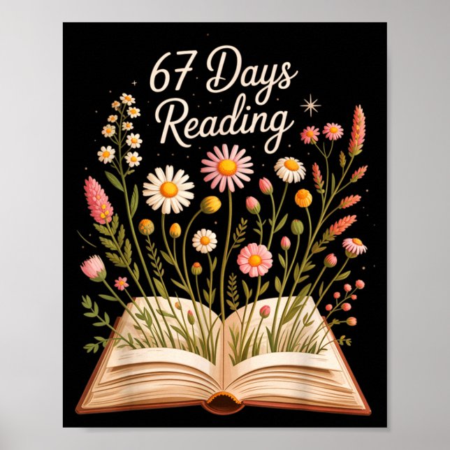 Poster 67 Days Of School Reading Books Teacher 67th Day O (Devant)