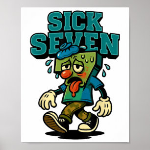 Poster 67 déguisement Sick Seven Halloween drôle de jeu d