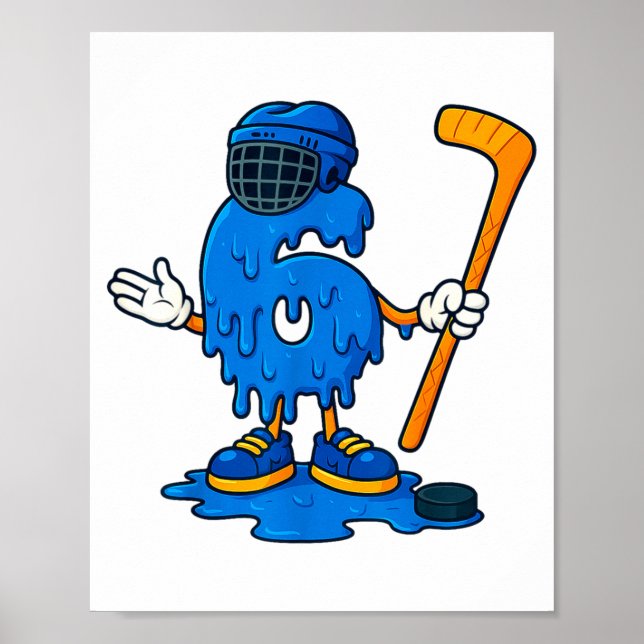 Poster 67 Drip Ice Cream Hockey Player  (Devant)