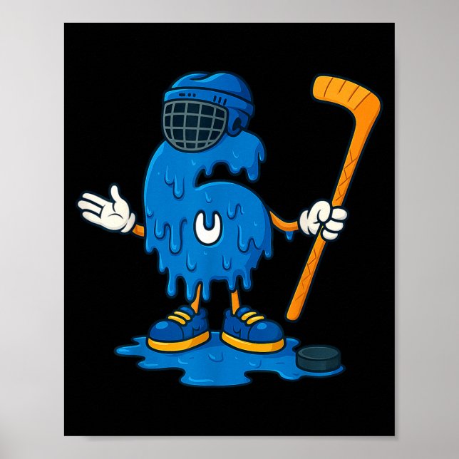 Poster 67 Drip Ice Cream Hockey Player  (Devant)