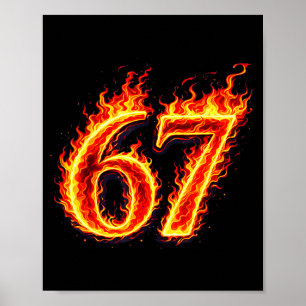Poster 67 feu six sept mème flammes argot numéro drôle