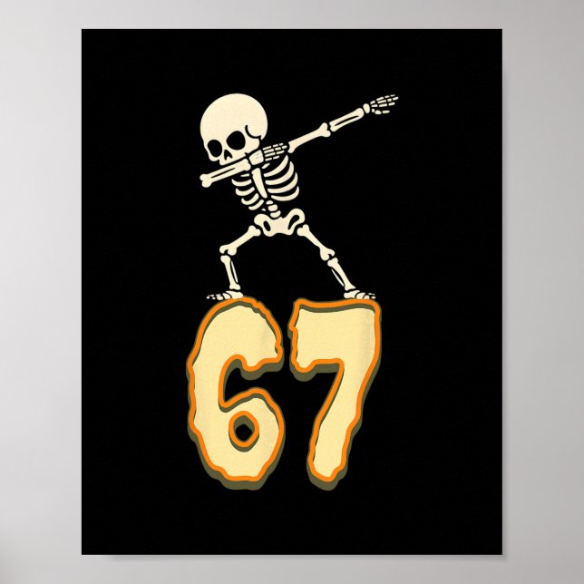 Poster 67 Halloween Meme 6 7 Numbers Six Seven Funny Kids (Devant)