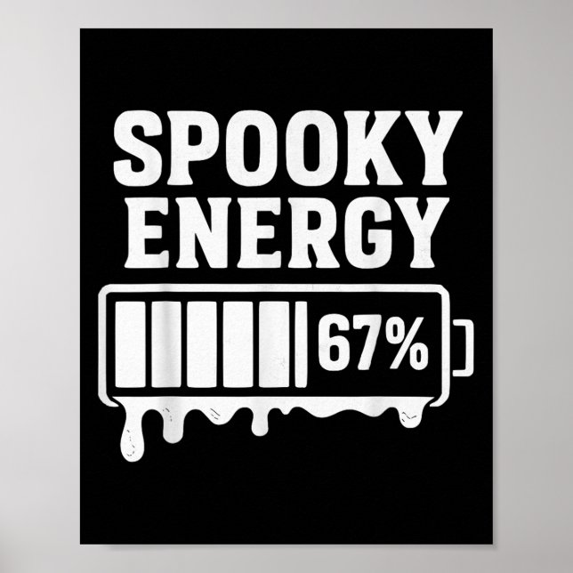 Poster 67 Halloween Spooky Energy Brainrot Meme Six Seven (Devant)