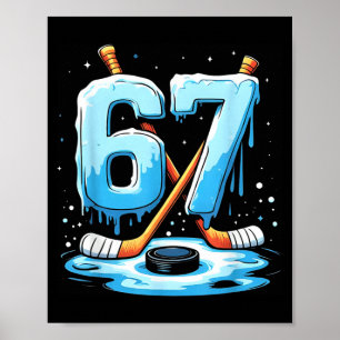 Poster 67 Hockey Crème Glacée Drip Slang Gen Alpha Garçon