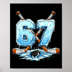 Poster 67 Hockey Drip Numéro Style Mème Drôle Garçons Gra