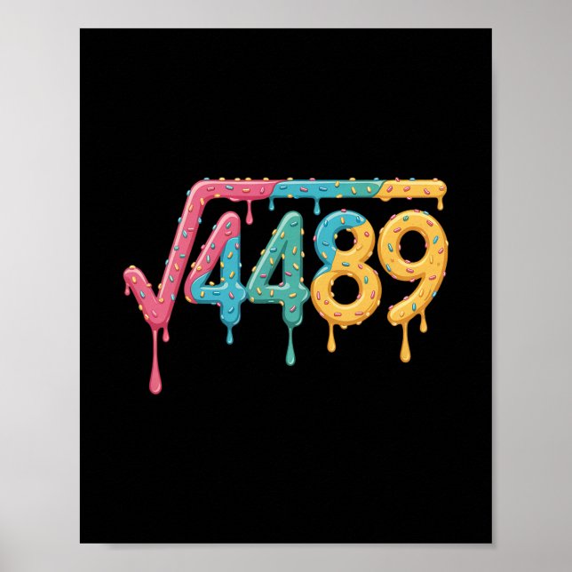 Poster 67 Ice Cream Drip Meme Square Root 4489 Slang Math (Devant)