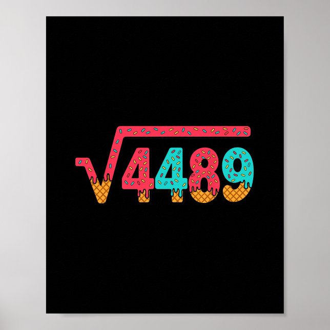 Poster 67 Ice Cream Drip Meme Square Root 4489 Slang Math (Devant)