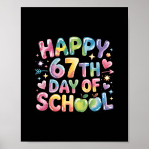 Poster 67 jours d'école drôle 67 mème enseignant