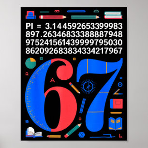 Poster 67 Jours D'école Professeur Enfant Garçon 67 Math 