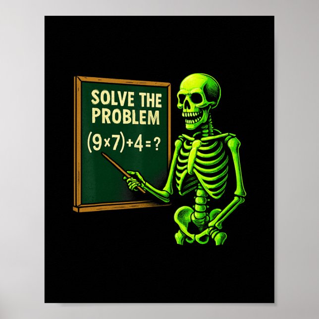 Poster 67 Math Halloween squelette Meme pour les enseigna (Devant)