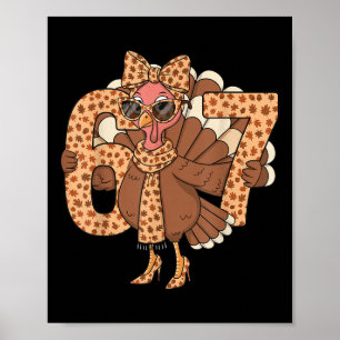 Poster 67 Meme Automne Chute Dinde Lunettes de soleil Drô