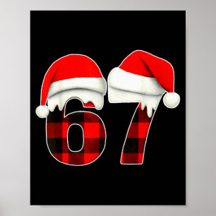 Poster 67 Mème Brainrot Drôle de Noël Carreaux Xmas Pyjam