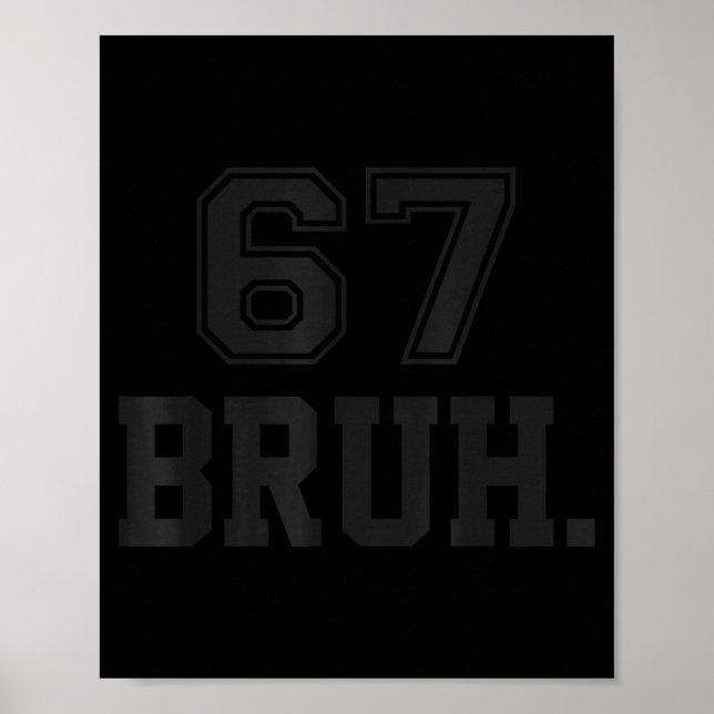 Poster 67 Meme Bruh Funny Six Seven Gen Alpha Slang 6 7  (Devant)