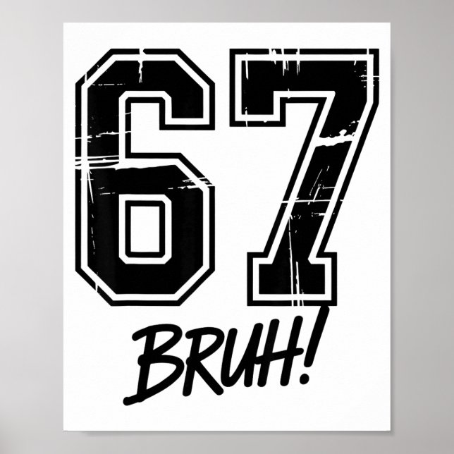 Poster 67 Meme Bruh Six Seven  (Devant)