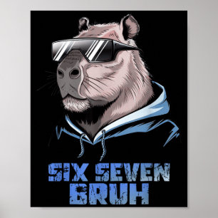 Poster 67 Meme Capybara Drôle Six Sept Bruh Capybara Pour