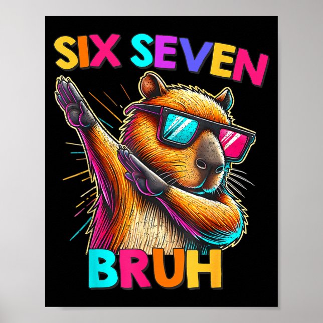 Poster 67 Meme Capybara Six Seven Bruh Capybara Kids Boys (Devant)