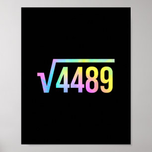 Poster 67 Mème d'argot Tie Dye drôle racine carrée 4489 M