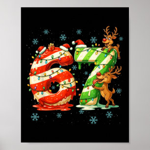 Poster 67 Meme de Noël 6 7 Nombres Six Sept Génération Z