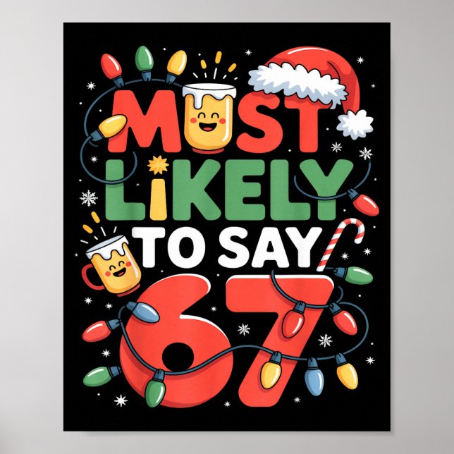 Poster 67 Meme Funny Christmas Meme Design Most Likely To (Devant)