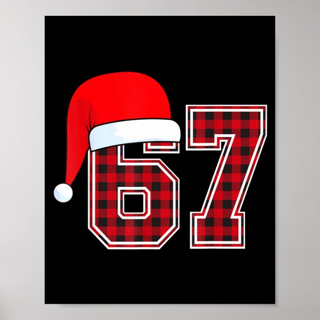 Poster 67 Meme Funny Christmas Red Plaid Xmas Pajamas Sla (Devant)
