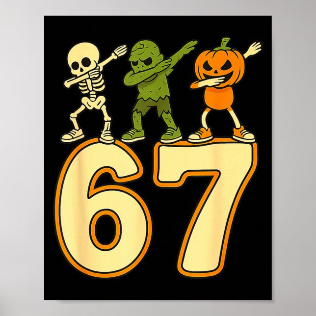 Poster 67 Meme Funny Halloween Numbers Six Seven Men Wome (Devant)