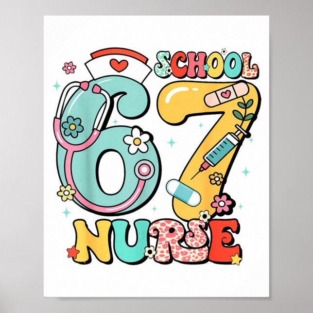 Poster 67 Meme Funny School Nurse Six Seven Meme  (Devant)