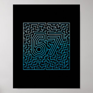 Poster 67 Mème Labyrinthe Caché Gen Z Alpha 6 7