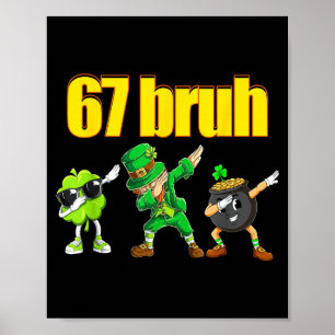 Poster 67 mème lutin dabbing trèfle pot d'or st