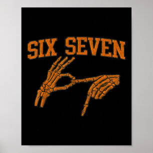 Poster 67 Meme Main de squelette Halloween Haunted 6 7 Si