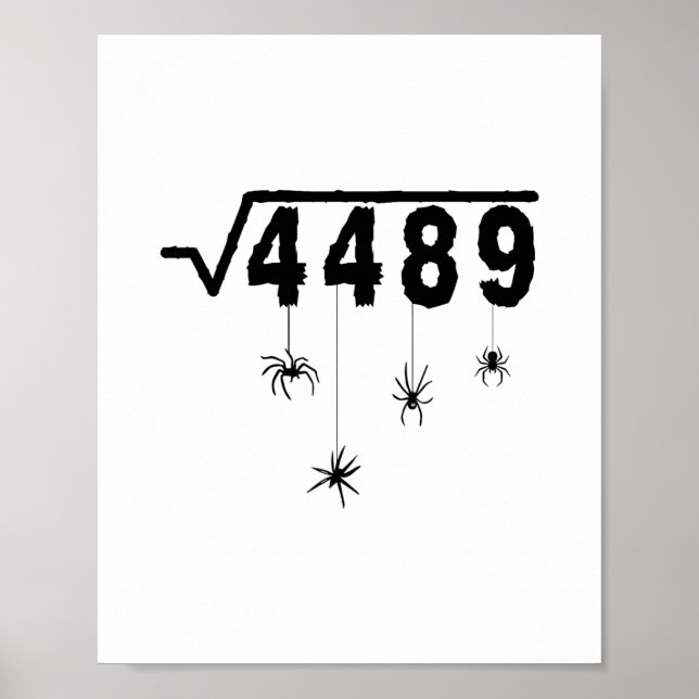 Poster 67 Meme Prof de maths 6 7 Halloween Araignées Carr (Devant)